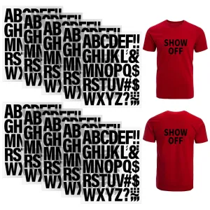 10 Sheets 440 Pieces Iron on Letters for Clothing, 2 Inch Heat Transfer Letters, Black Iron on Vinyl Letters with A-Z PU Alphabets Sticker for