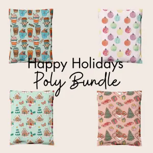 10x13 Happy Holidays Sample Pack Designer Poly Mailers Shipping Envelopes Premium Printed Bags