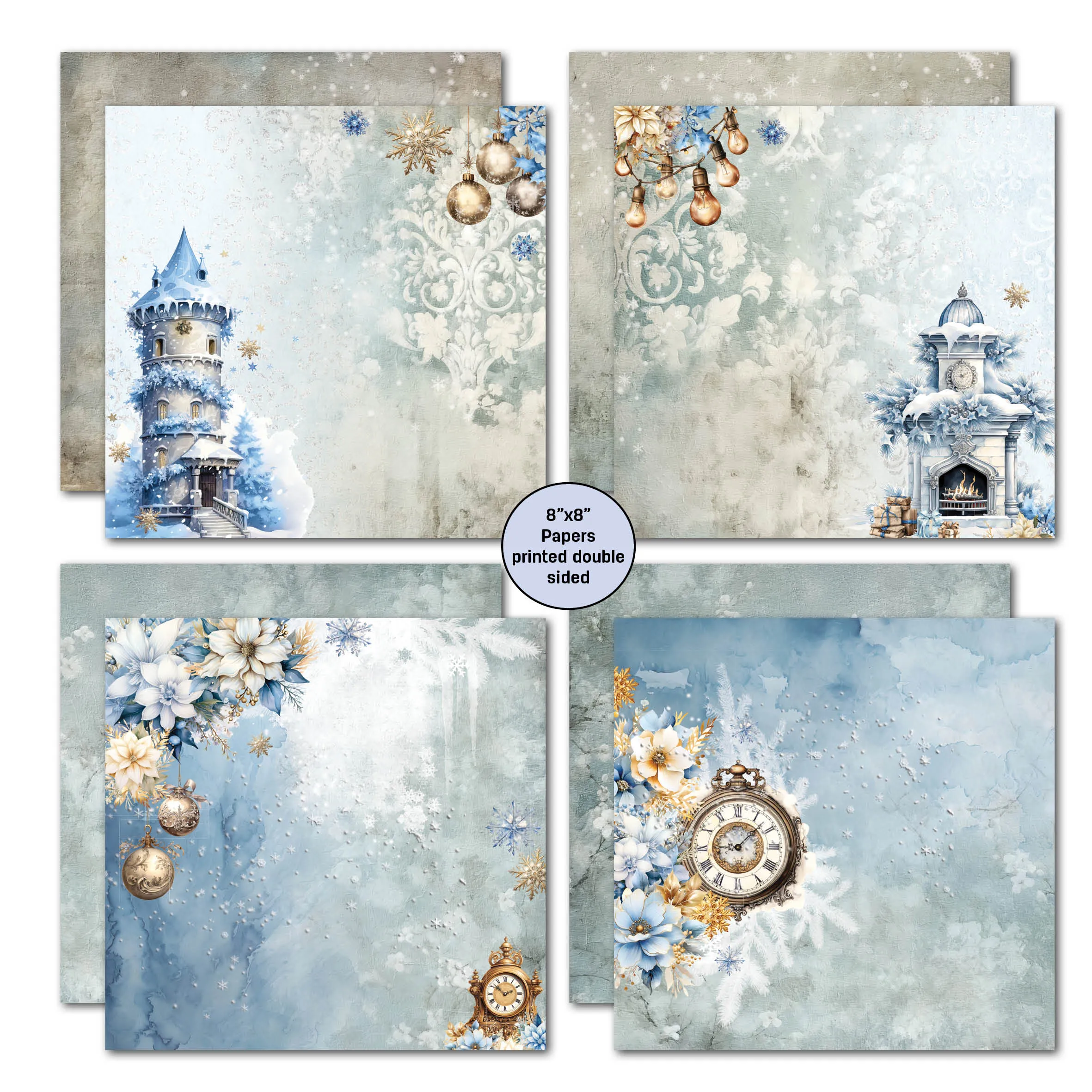 3Quarter Designs Snowflake Season 8x8 Paper Pack