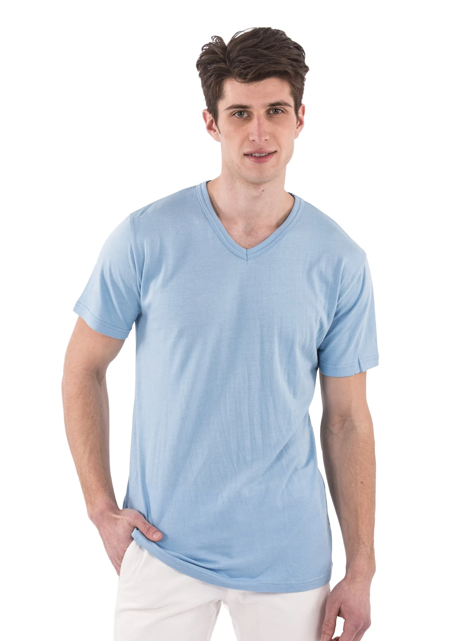 70% Bamboo Men's Short Sleeve V-Neck