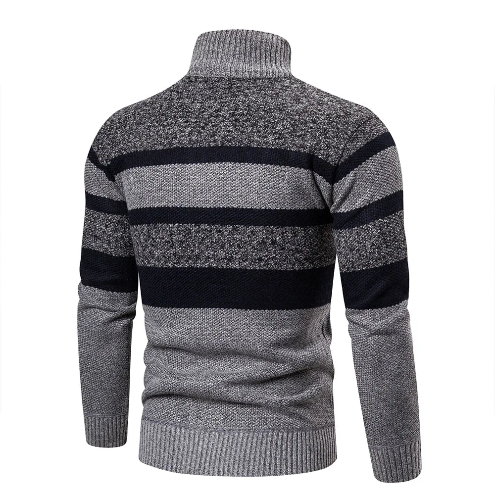 Advbridge New Autumn Winter Cardigan Men Sweaters Jackets Coats Fashion Striped Knitted Cardigan Slim Fit Sweaters Coat Mens Clothing