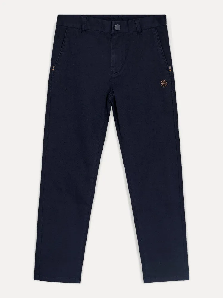 Boy's Cotton Chinos - Navy