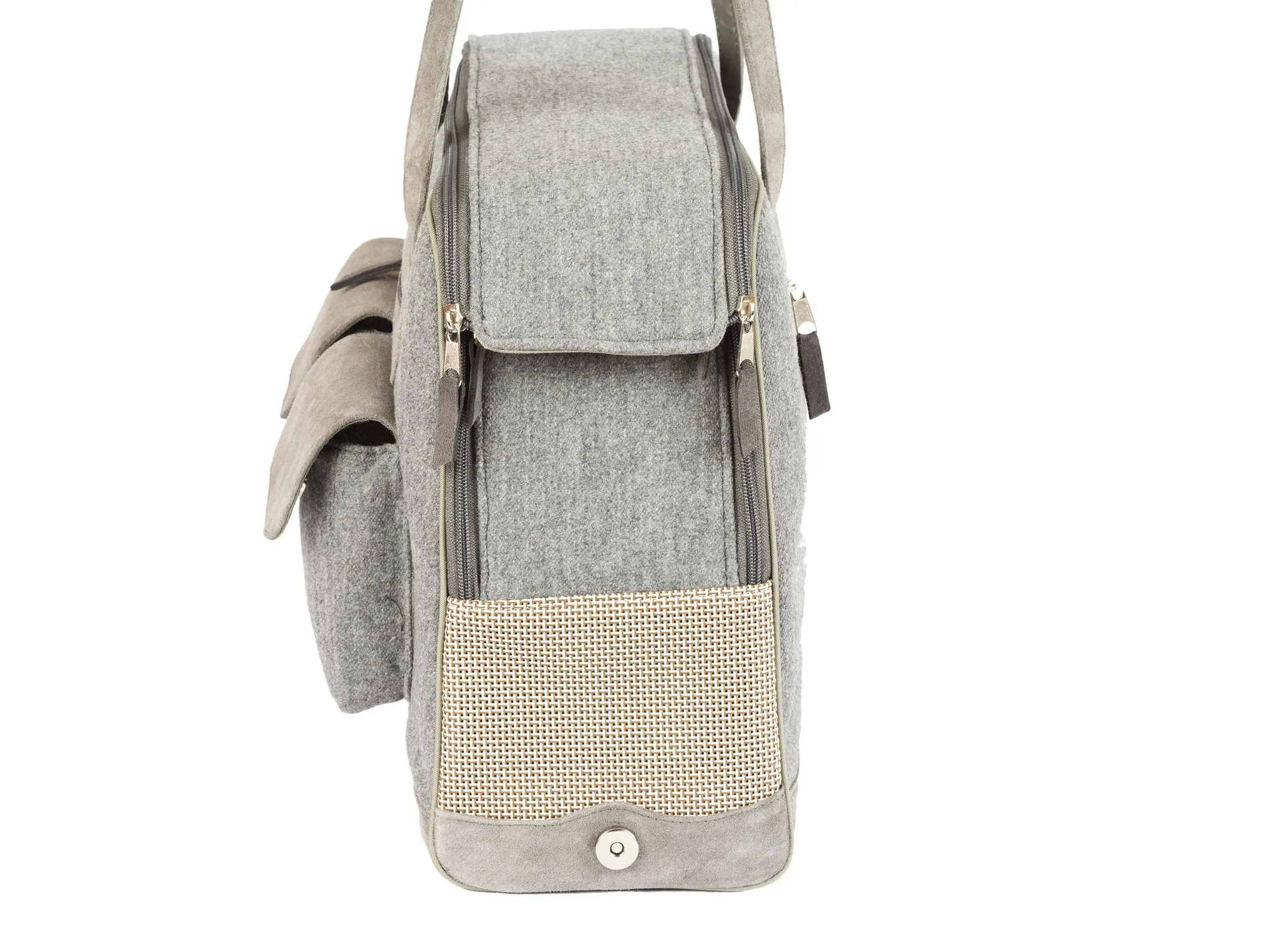 Dog Carrier - Winter - Cashmere/Wool Blend w/ Leather Straps - 4 Color Options