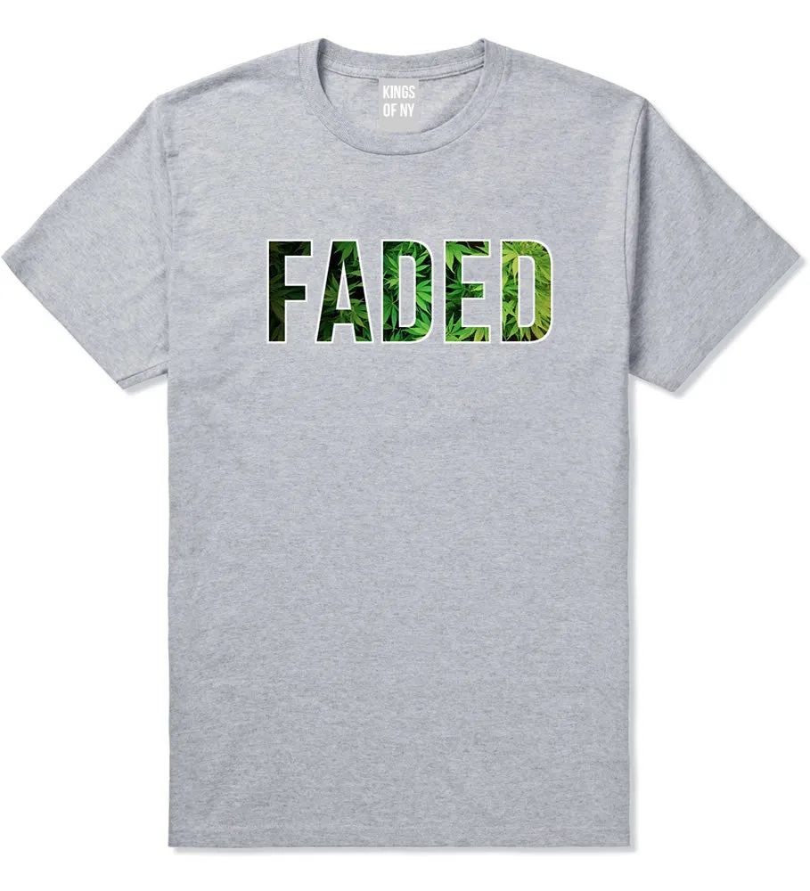 Faded Marijuana Weed Print T-Shirt