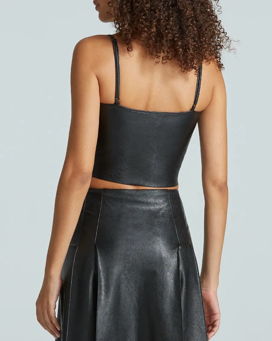 Faux Leather Cami Crop Top