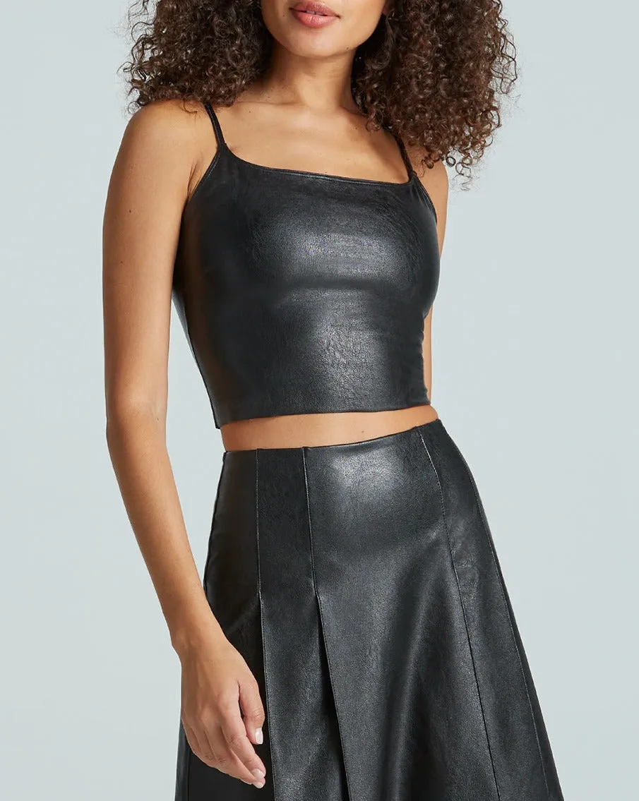 Faux Leather Cami Crop Top