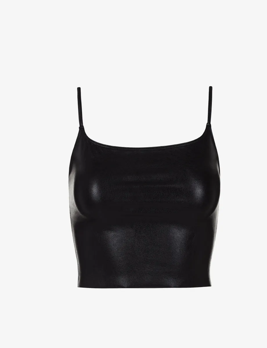 Faux Leather Cami Crop Top