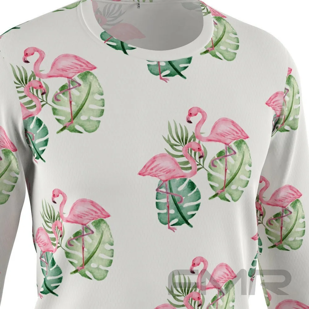 FMR Men's Flamingo Print Long Sleeve Shirt