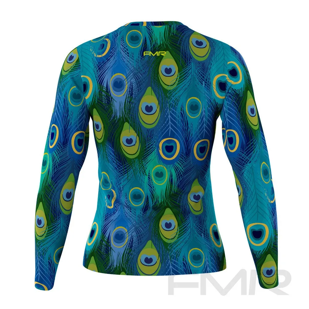 FMR Women's Peacock Print Long Sleeve Running Shirt