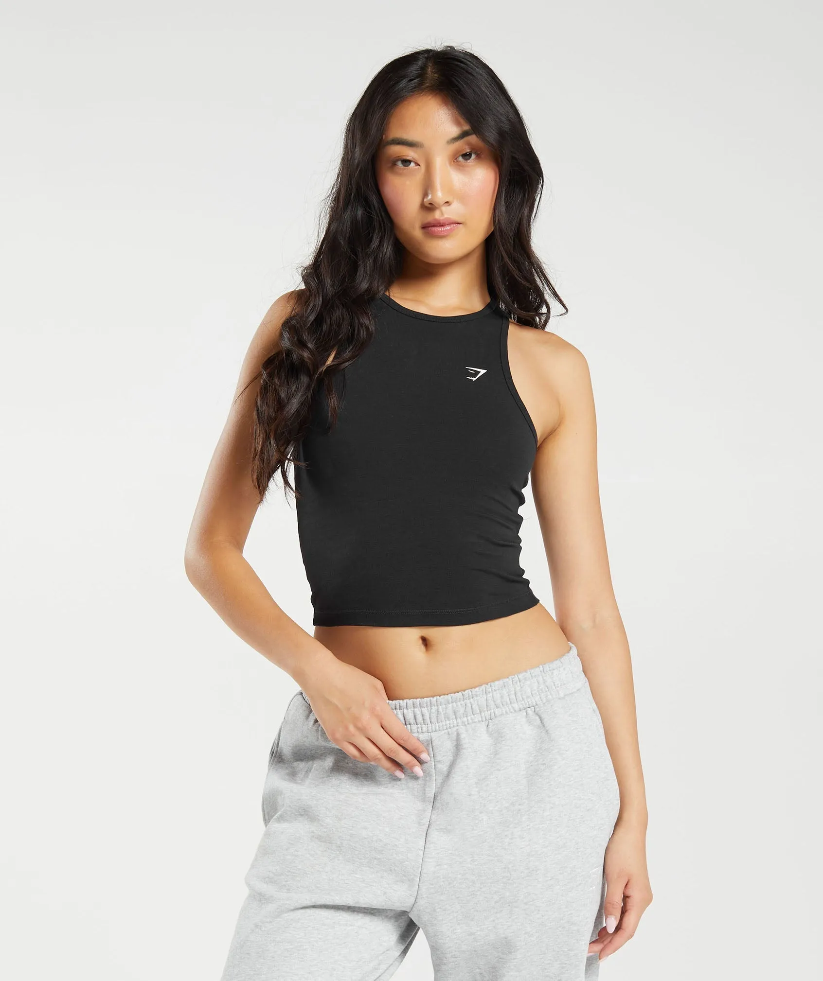 Gymshark Essential Cotton Midi Tank - Black