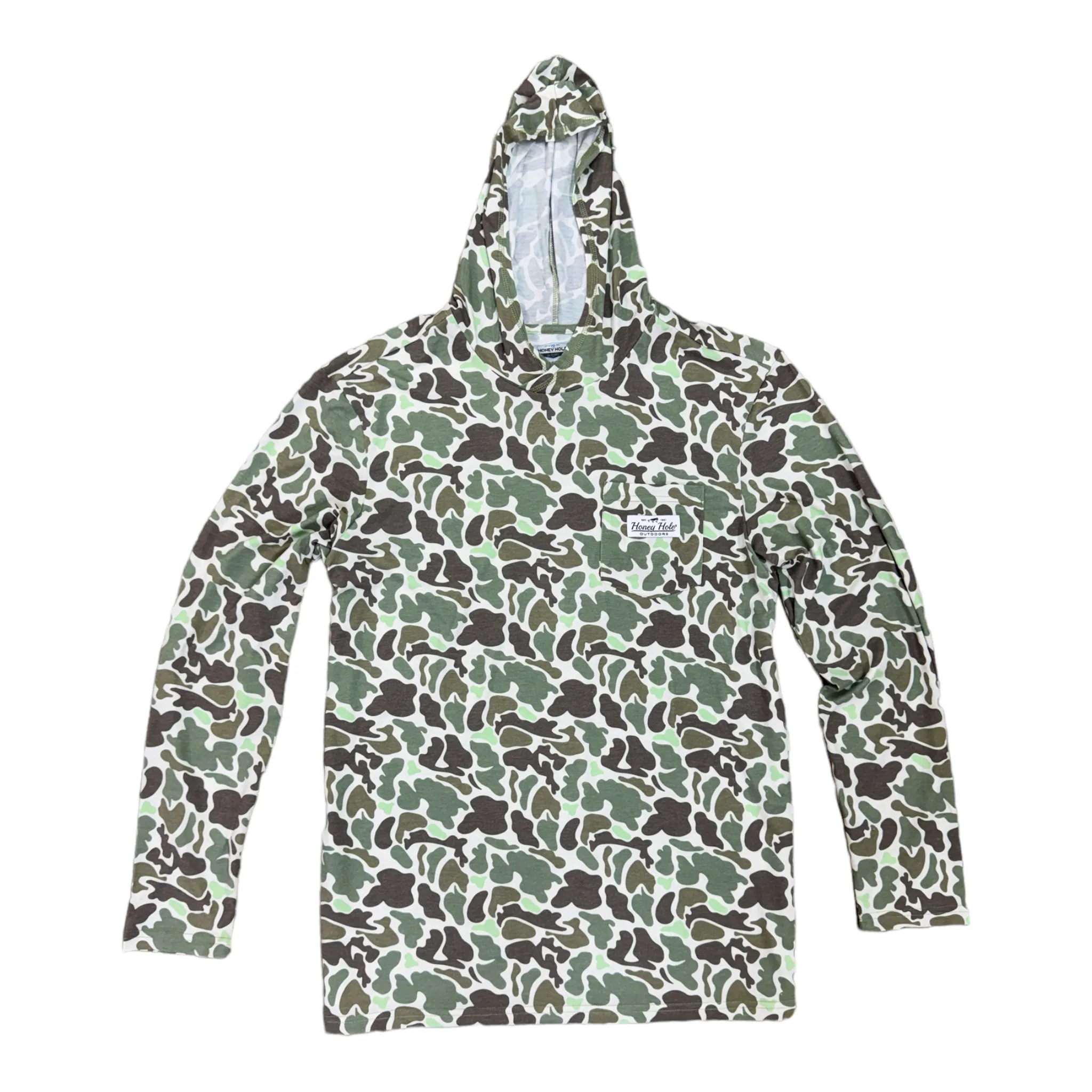 Honey Hole Outdoors Performance Hoodie in Field Camo