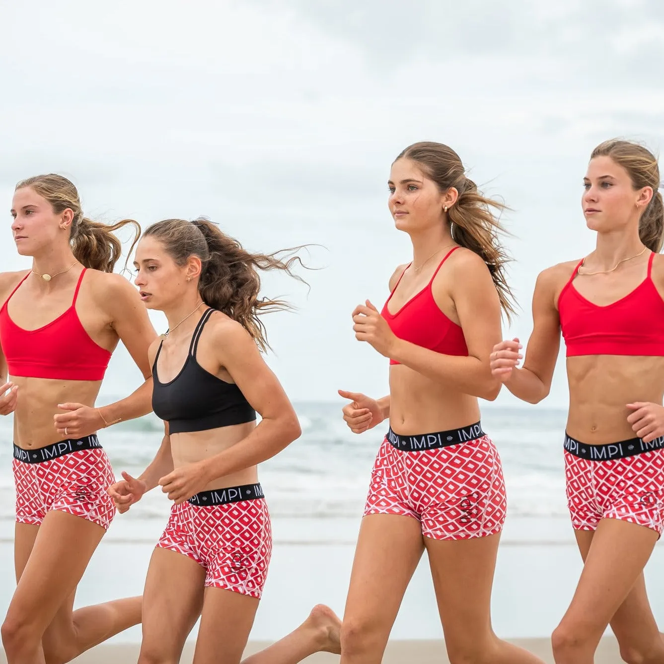 IMPI Elastic Running Shorts - Red Squares