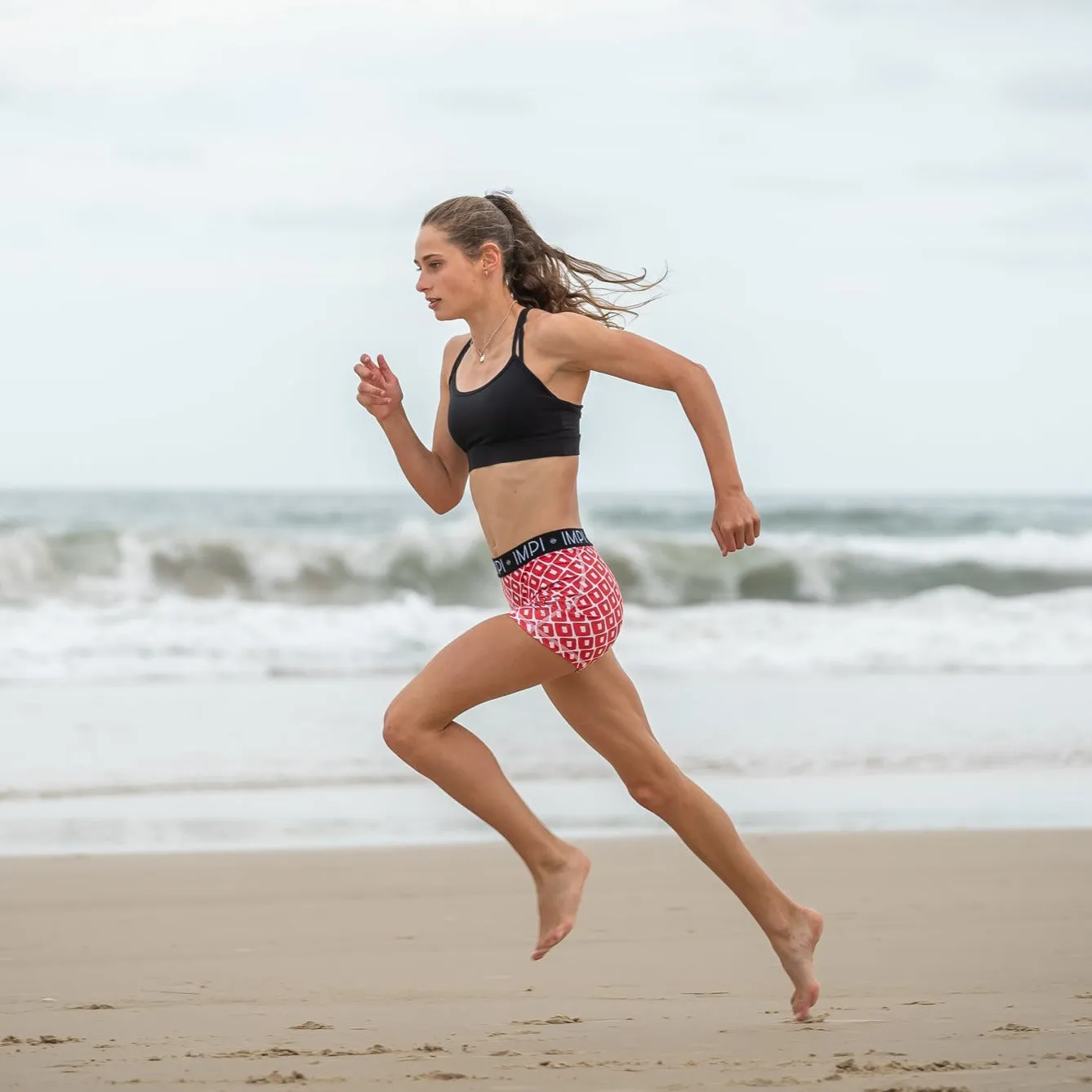 IMPI Elastic Running Shorts - Red Squares