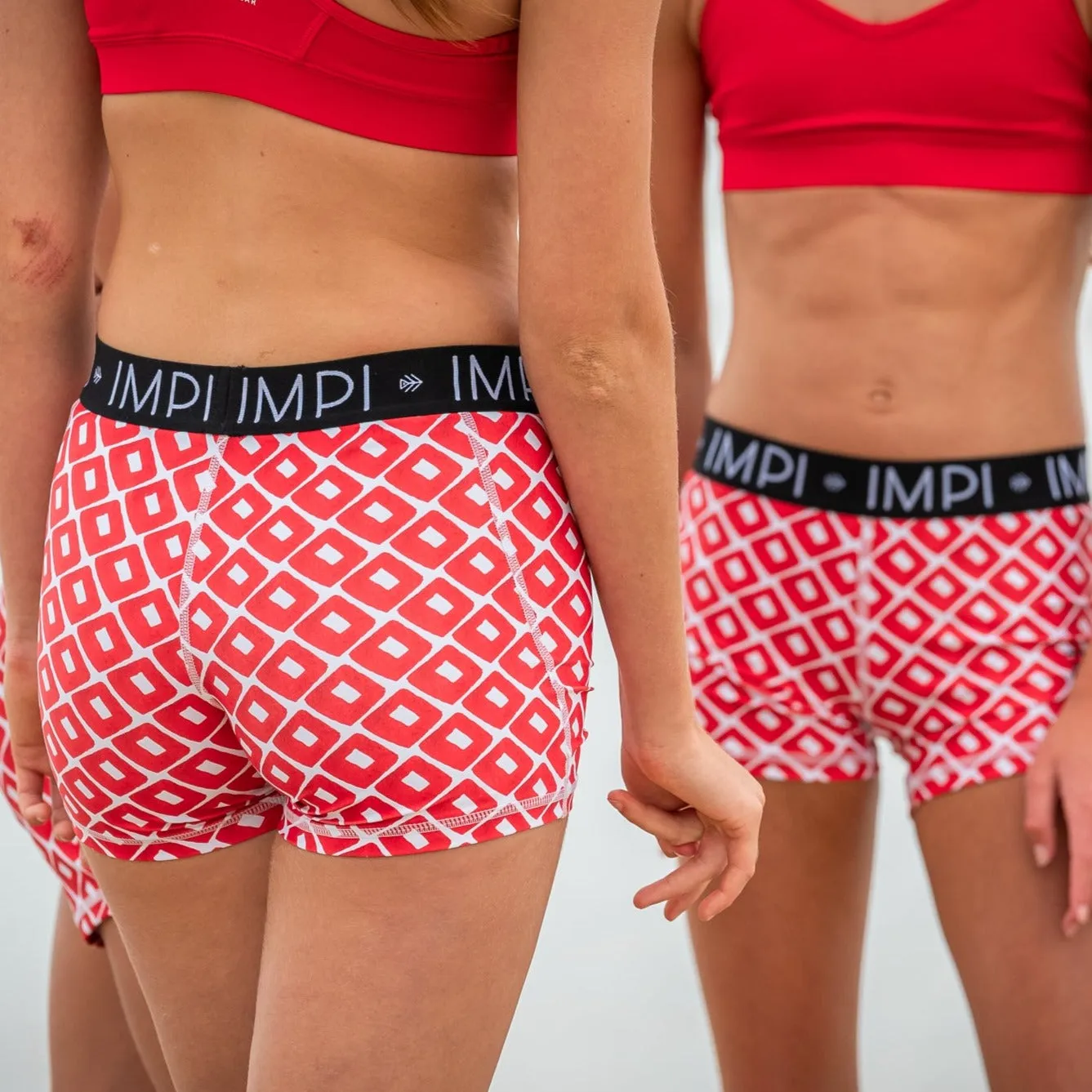 IMPI Elastic Running Shorts - Red Squares