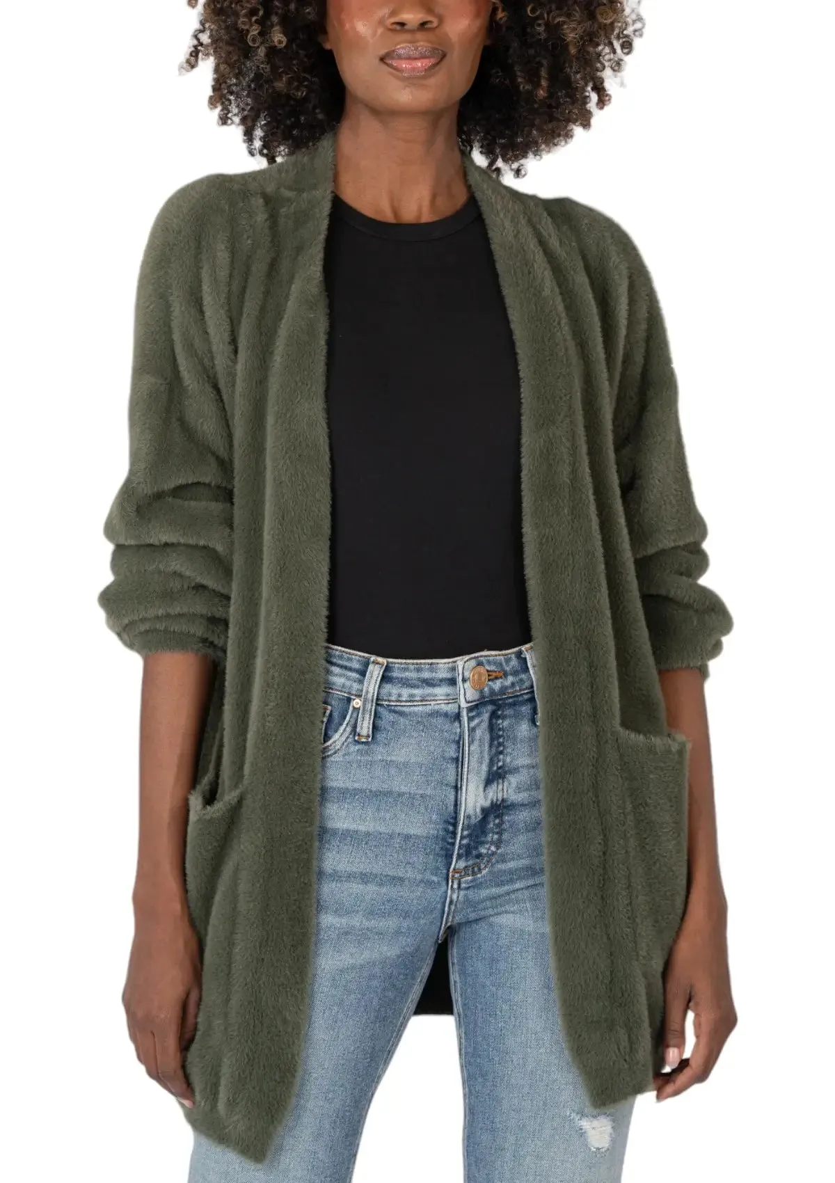 Jana Long Sleeve Cardigan - Olive