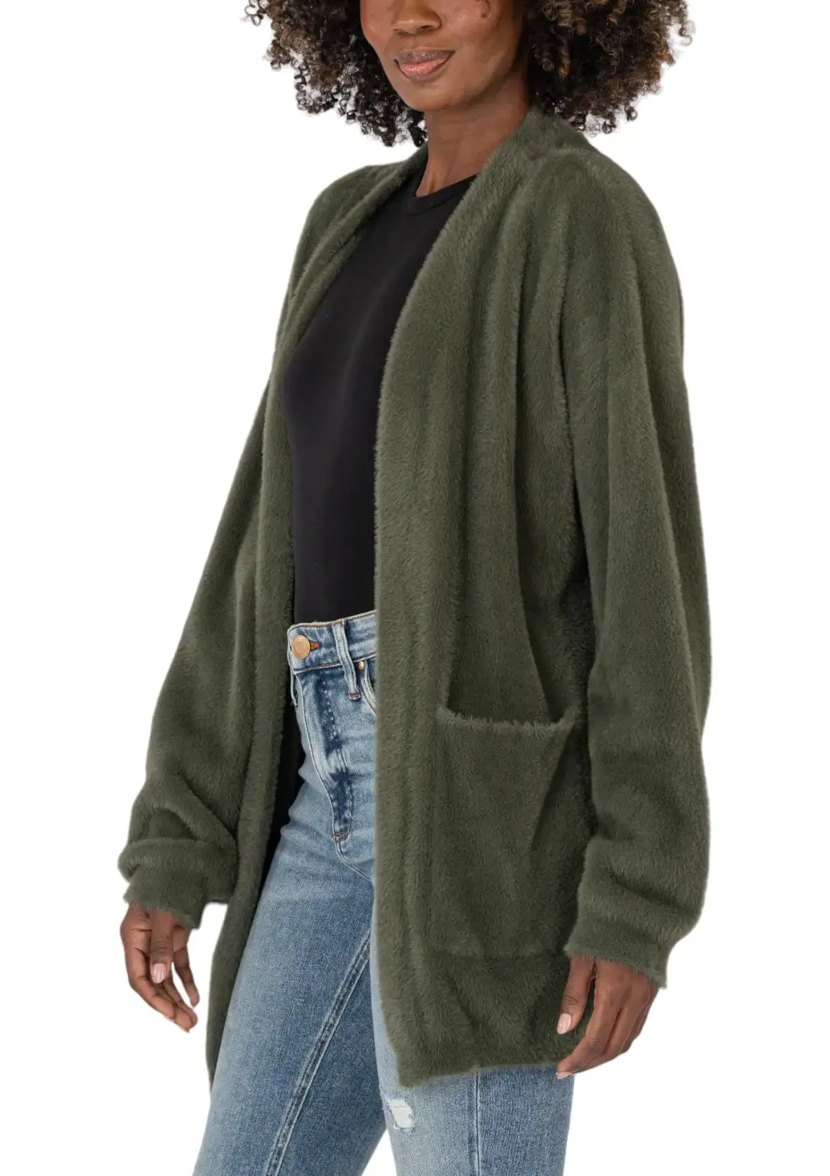 Jana Long Sleeve Cardigan - Olive