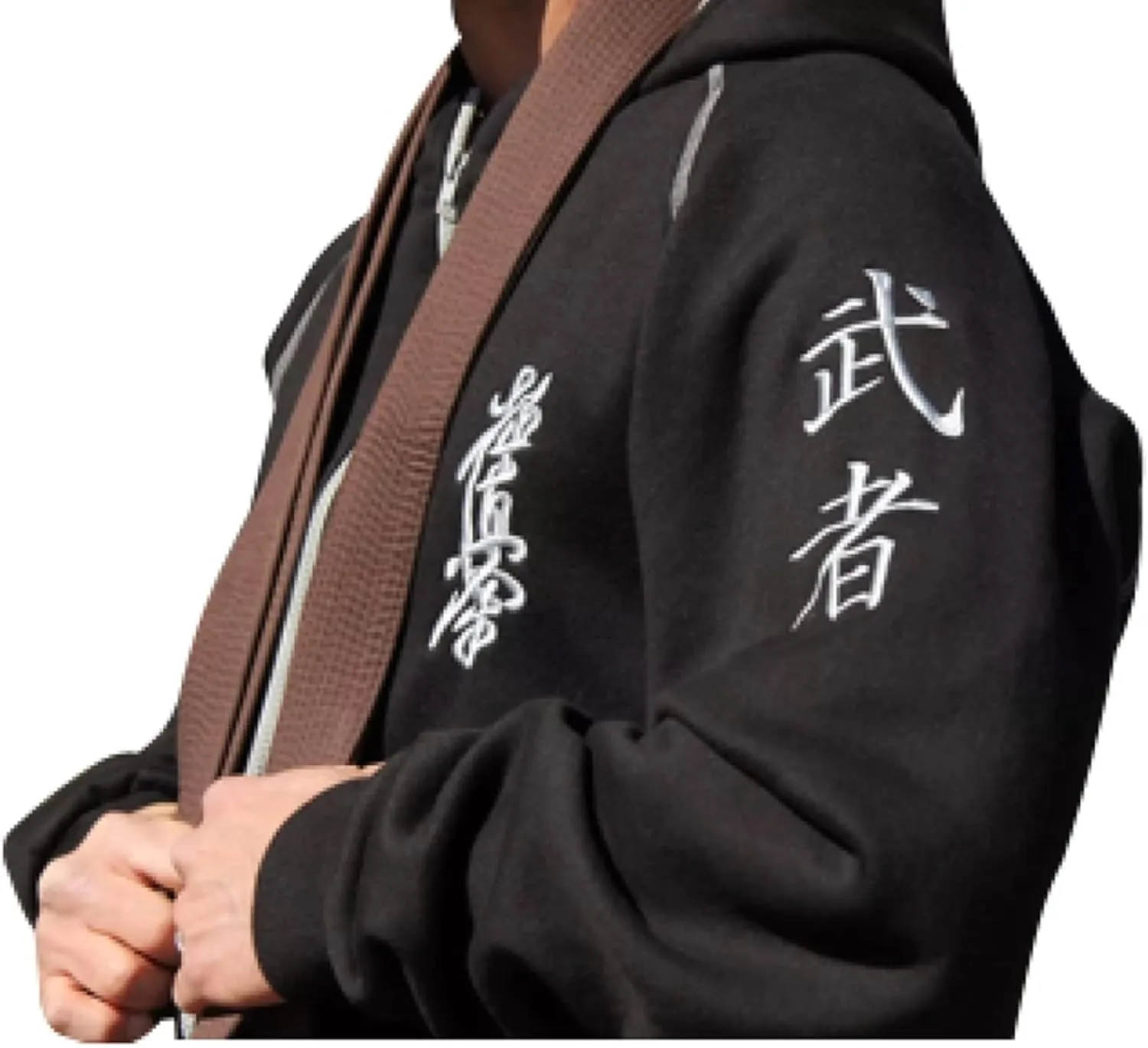 MEN EMBROIDERED KYOKUSHIN KANJI HOODIE FULL ZIPPER