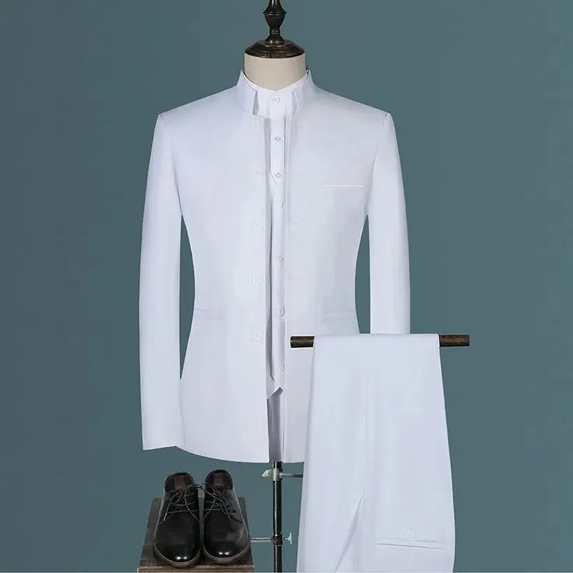 Mens Suits Set (Jacket Pants Vest)   3  Piece Wedding Men Clothing