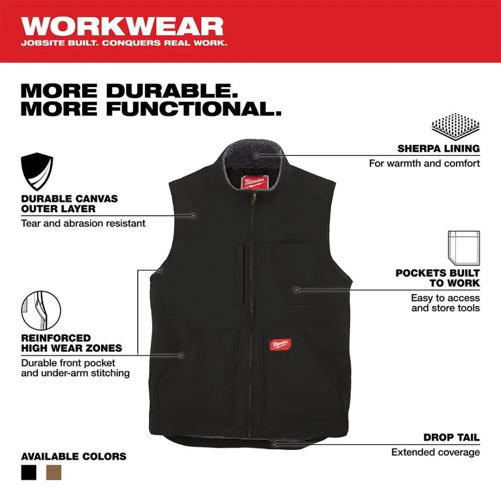 Milwaukee 801B-M Heavy Duty Sherpa-Lined Vest - Black M