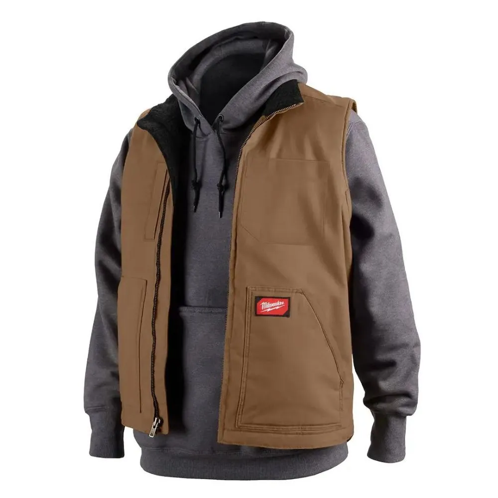 Milwaukee 801BR-L Heavy Duty Sherpa-Lined Vest - Brown L