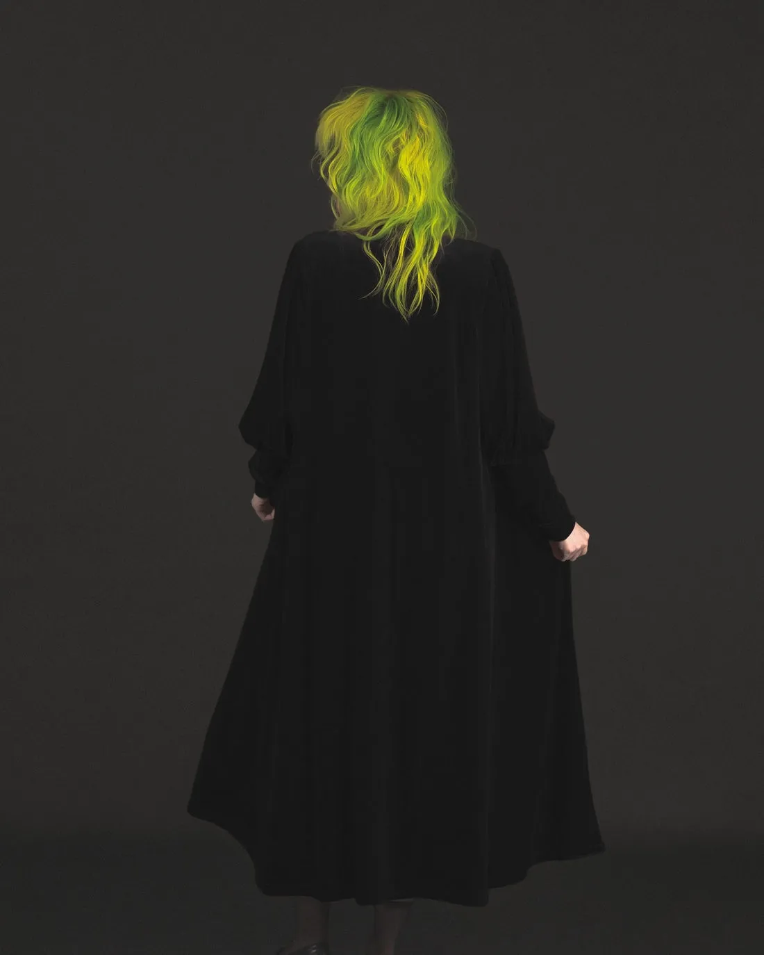 Morticia Black Velvet Duster by Lively Ghosts