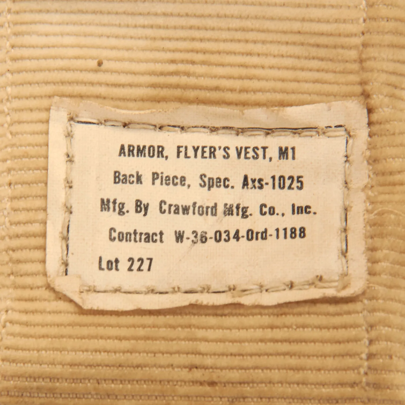 Original U.S. WWII Army Air Forces Unissued “M1 Flyer’s Flak Vest” - Front and Back Pieces