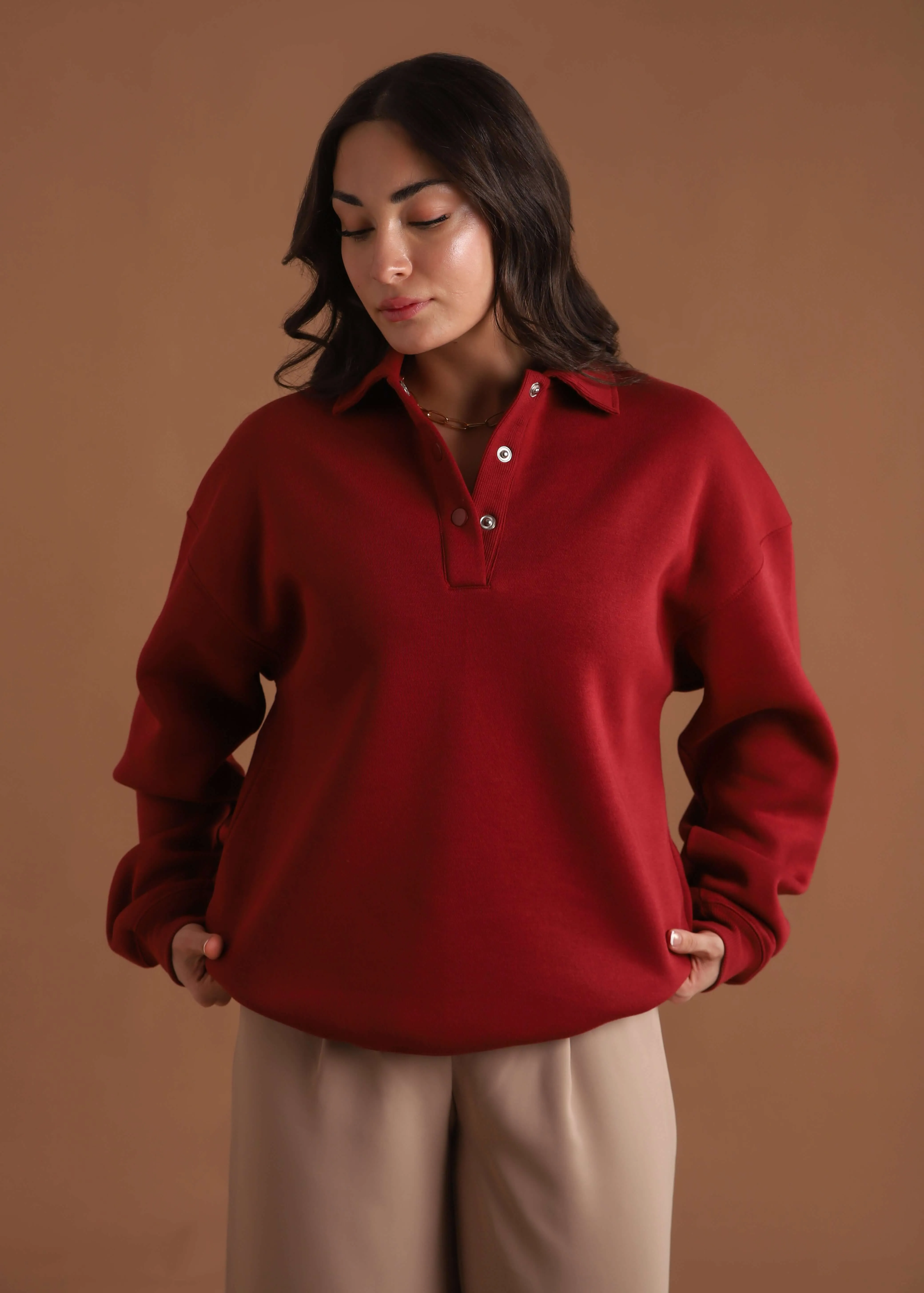 OVERSIZE POLO SWEATSHIRT