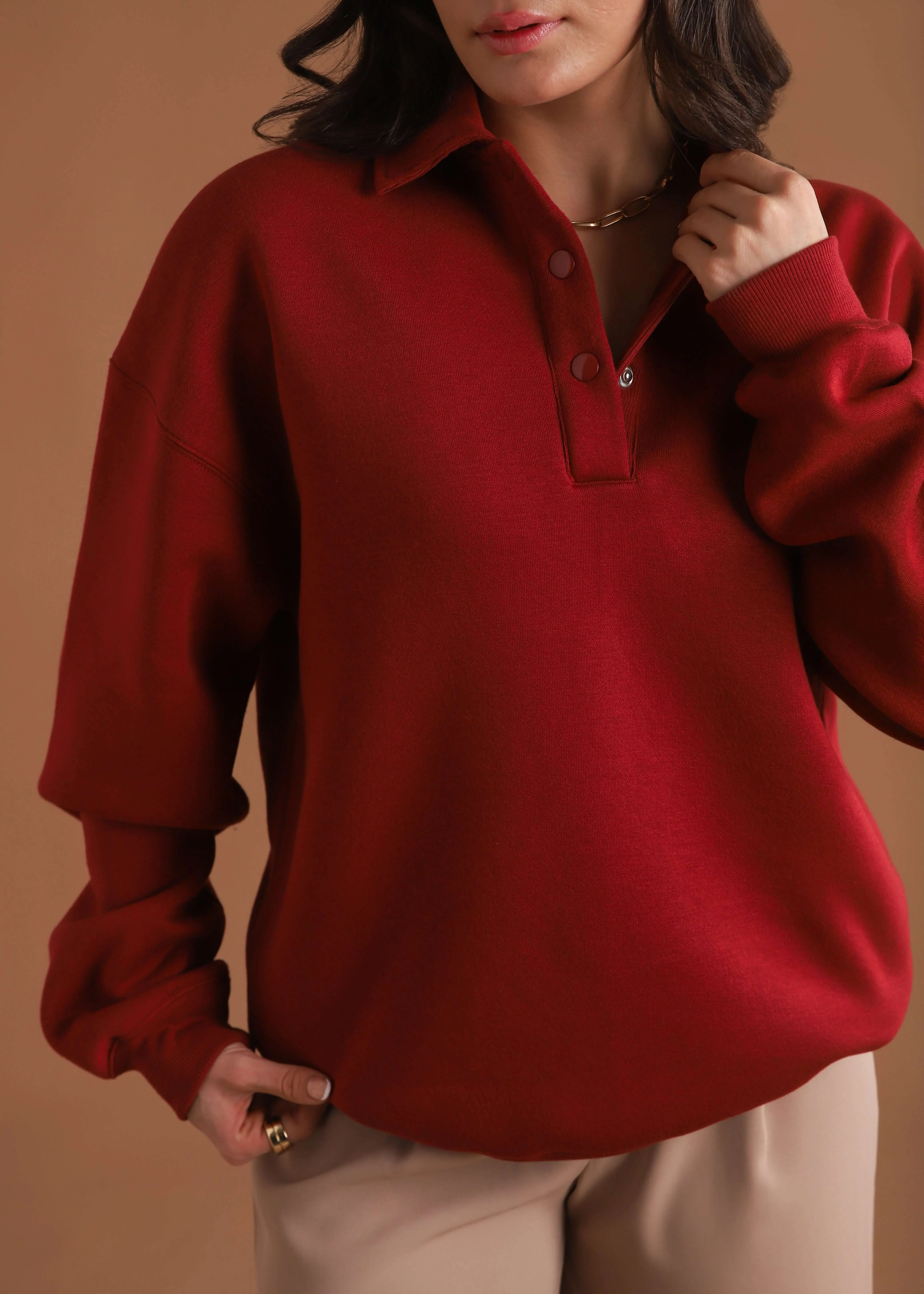 OVERSIZE POLO SWEATSHIRT