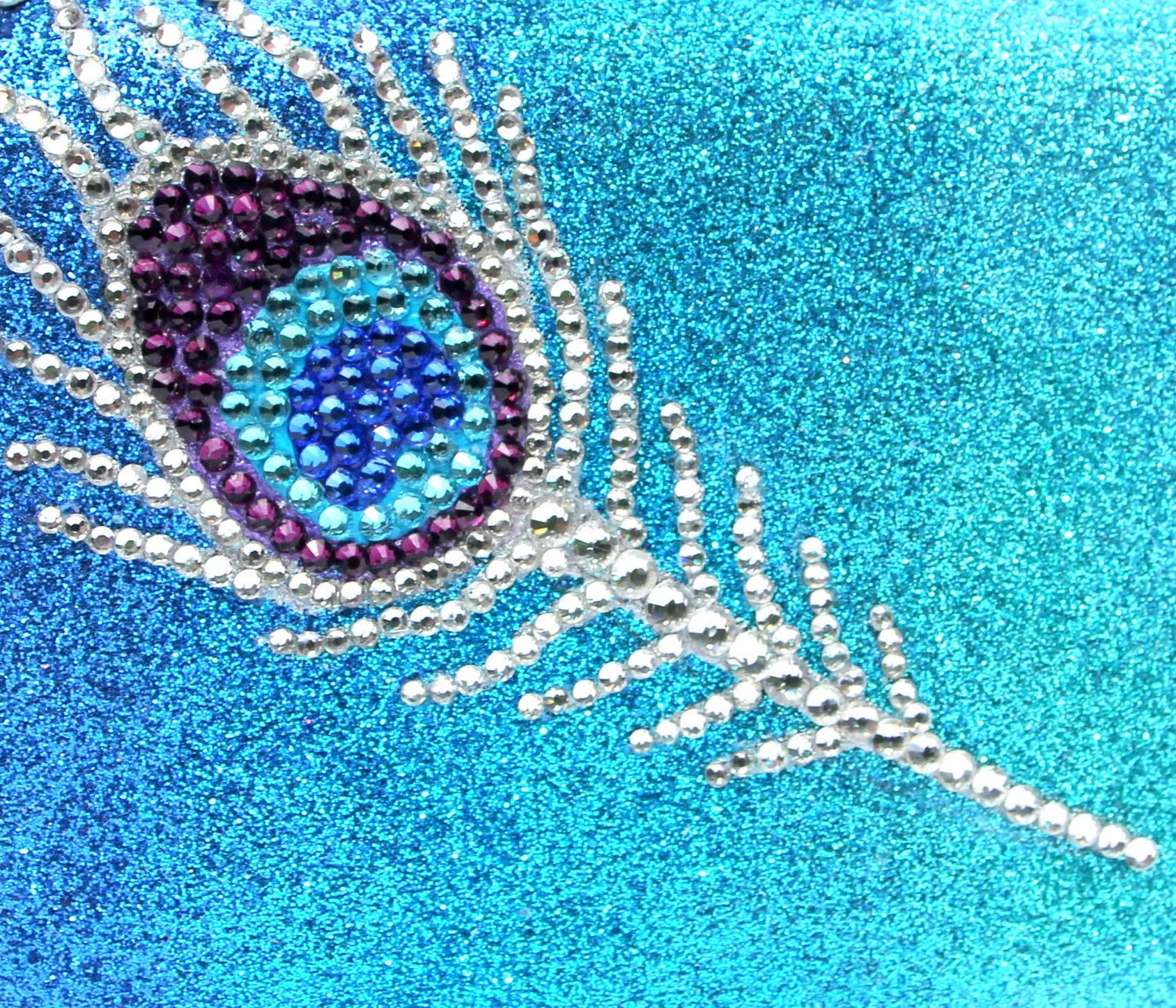 Peacock Feather Swarovski Crystal Clutch