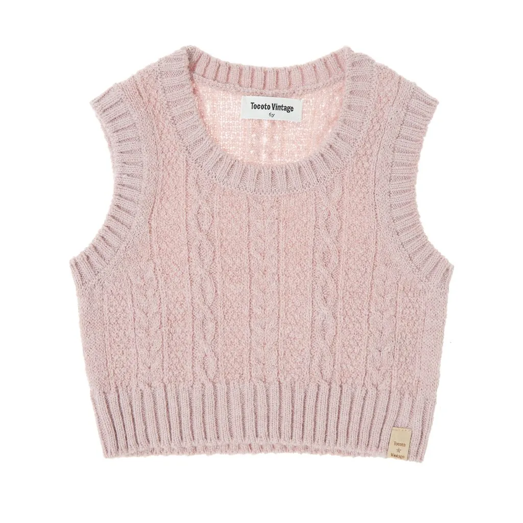 Pink Knitted Sweater Vest