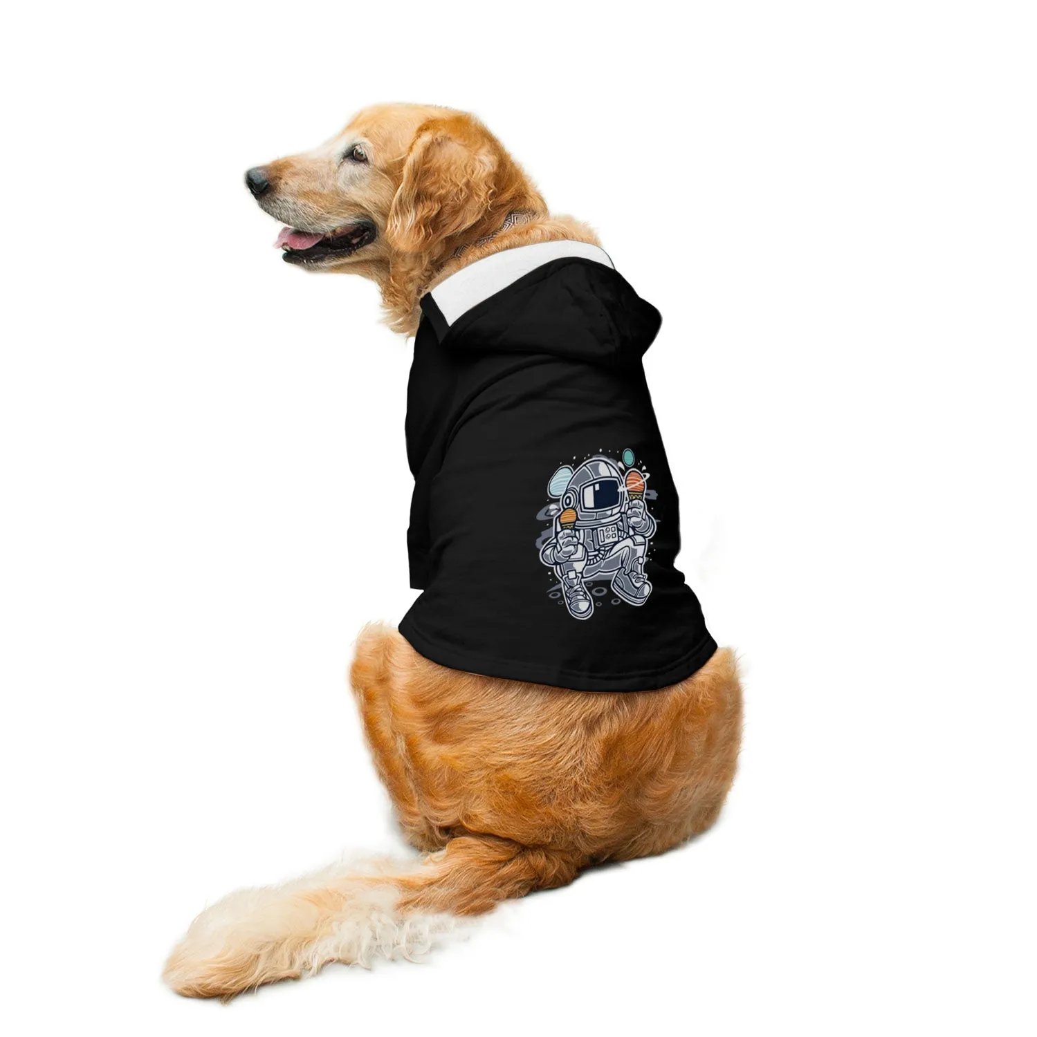 "Astronaut Ice Cream" Printed Dog Hoodie Jacket