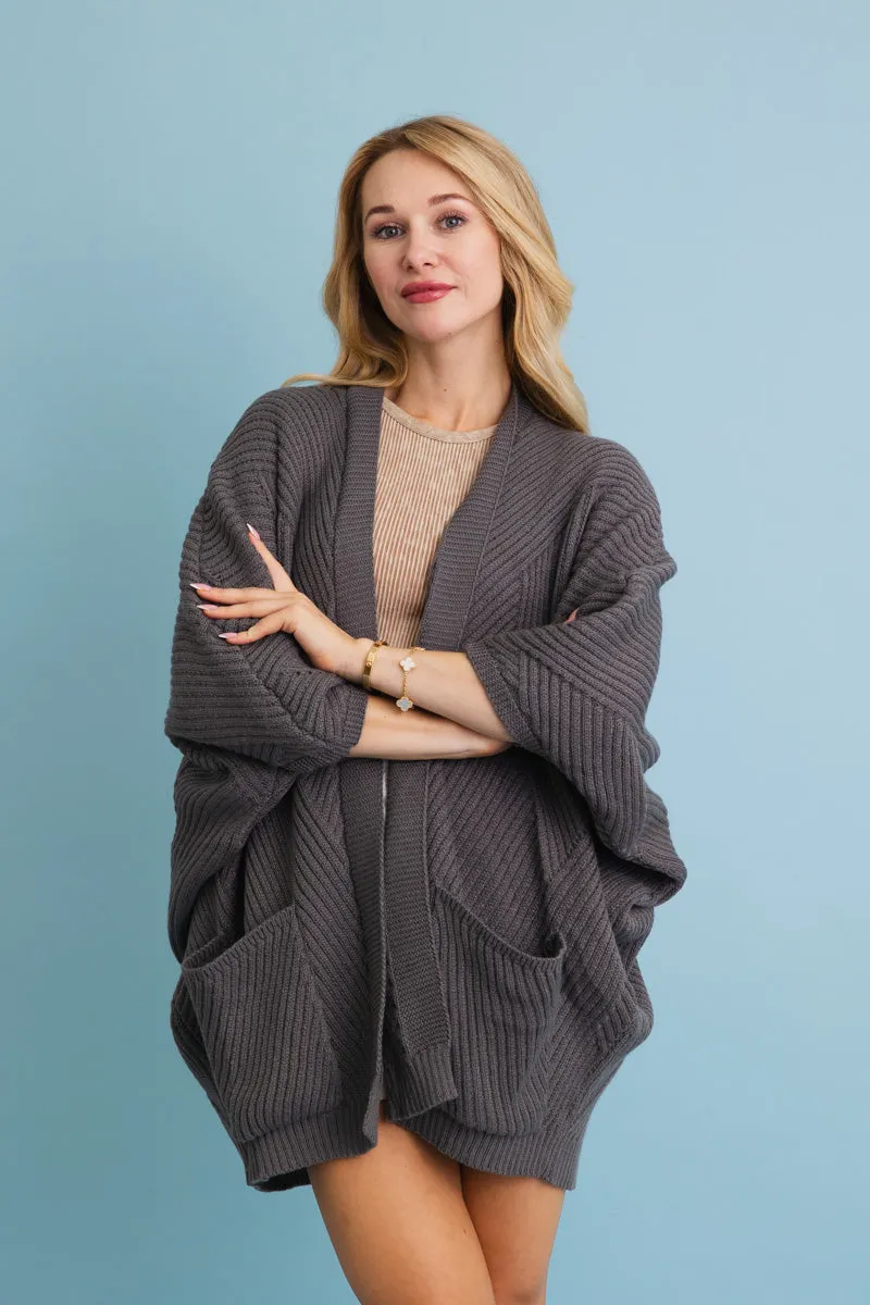 Ribbed Open-Front Knit Cardigan - Easy Layering 🧥