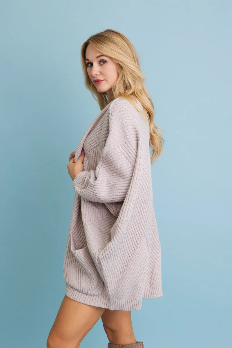 Ribbed Open-Front Knit Cardigan - Easy Layering 🧥