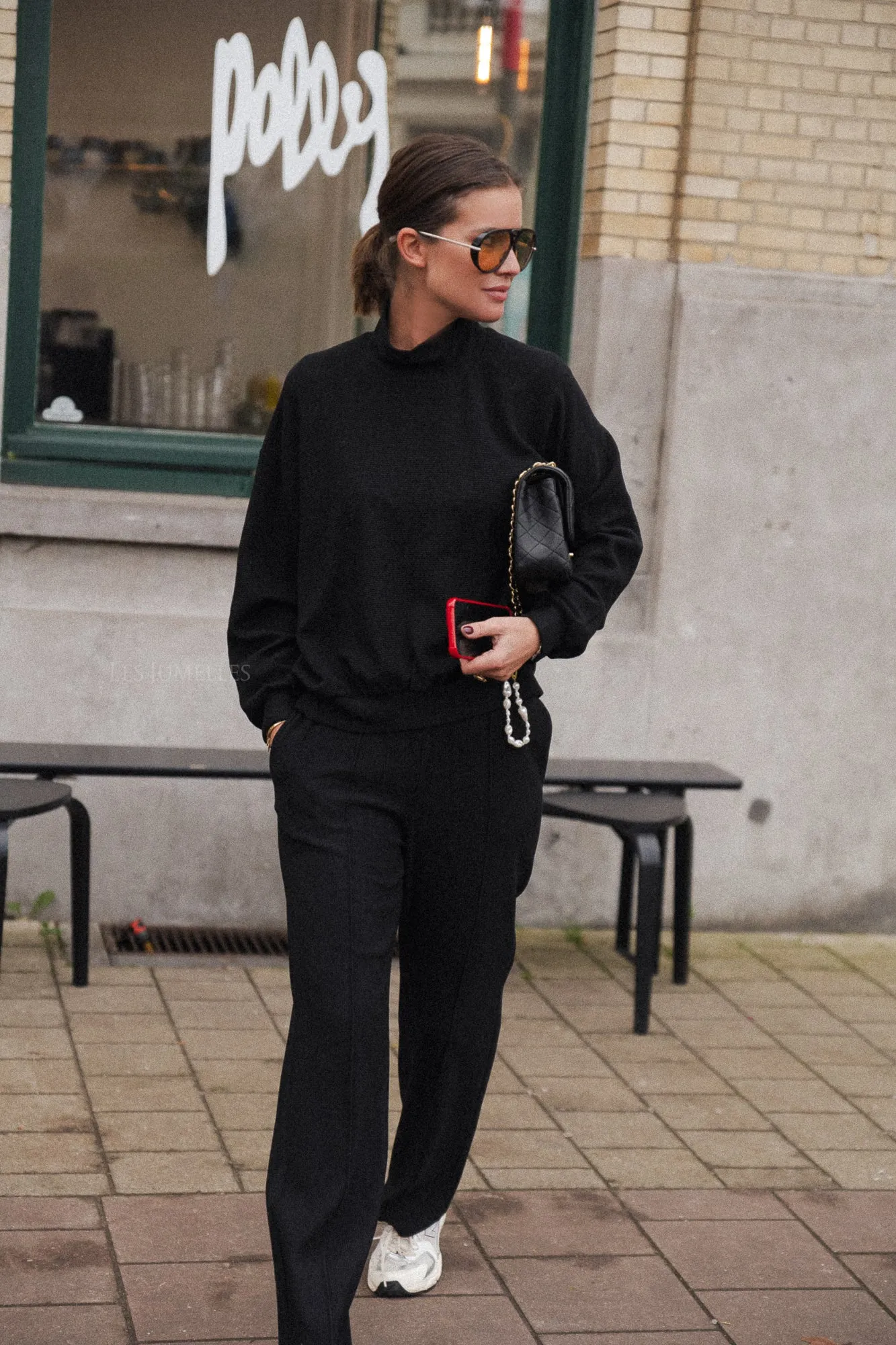 Romy roll neck sweater black