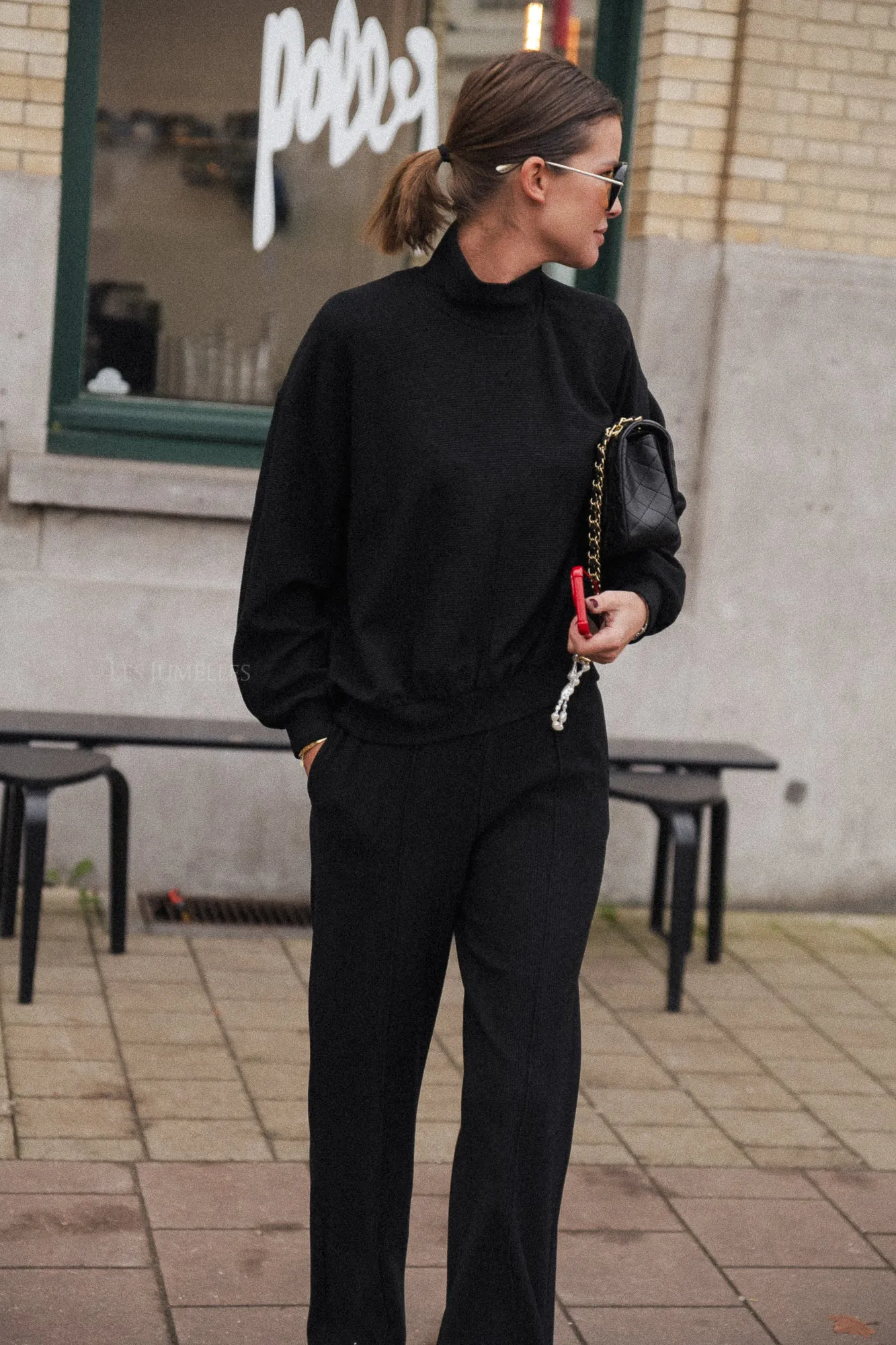 Romy roll neck sweater black