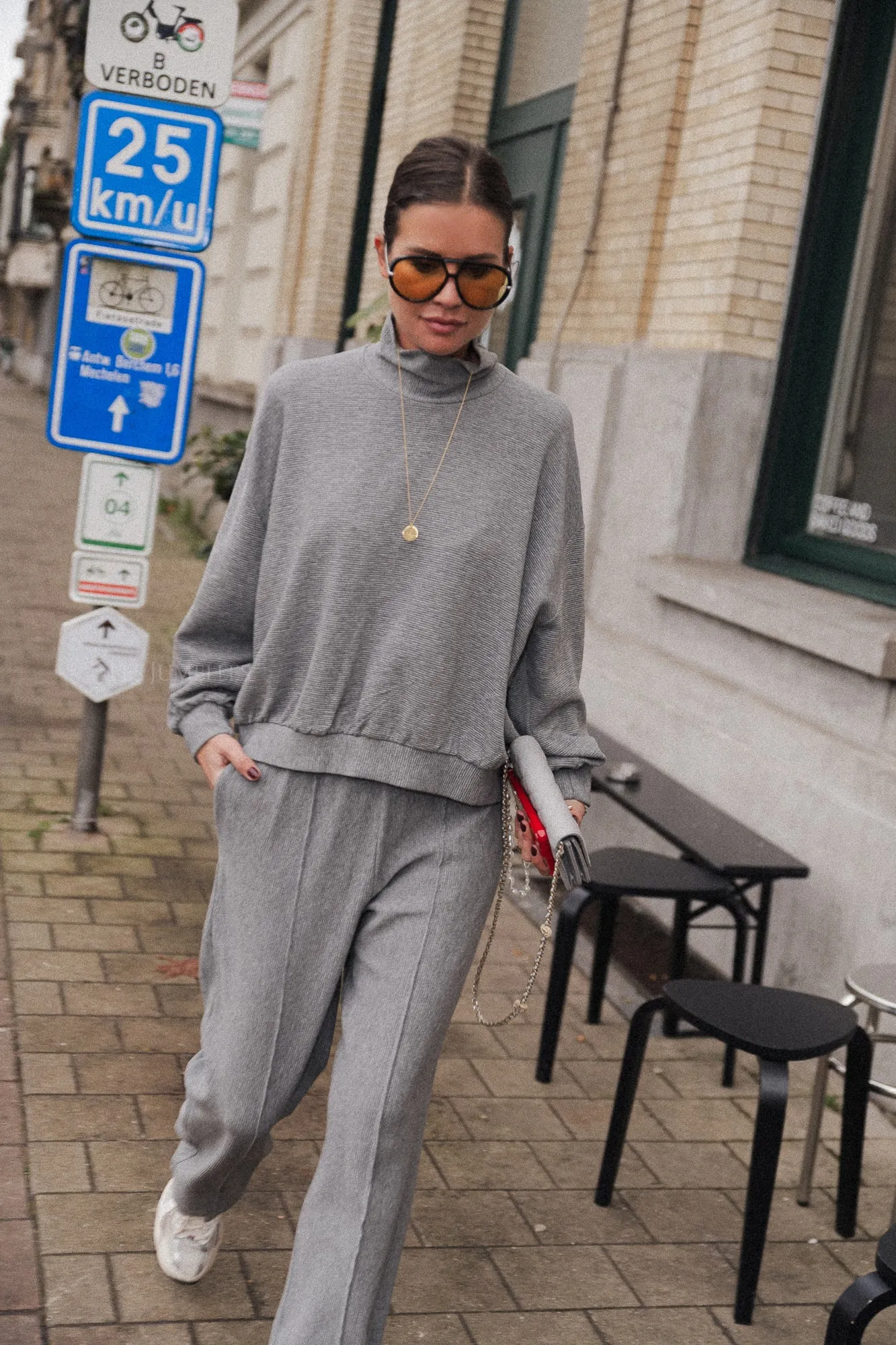 Romy roll neck sweater grey