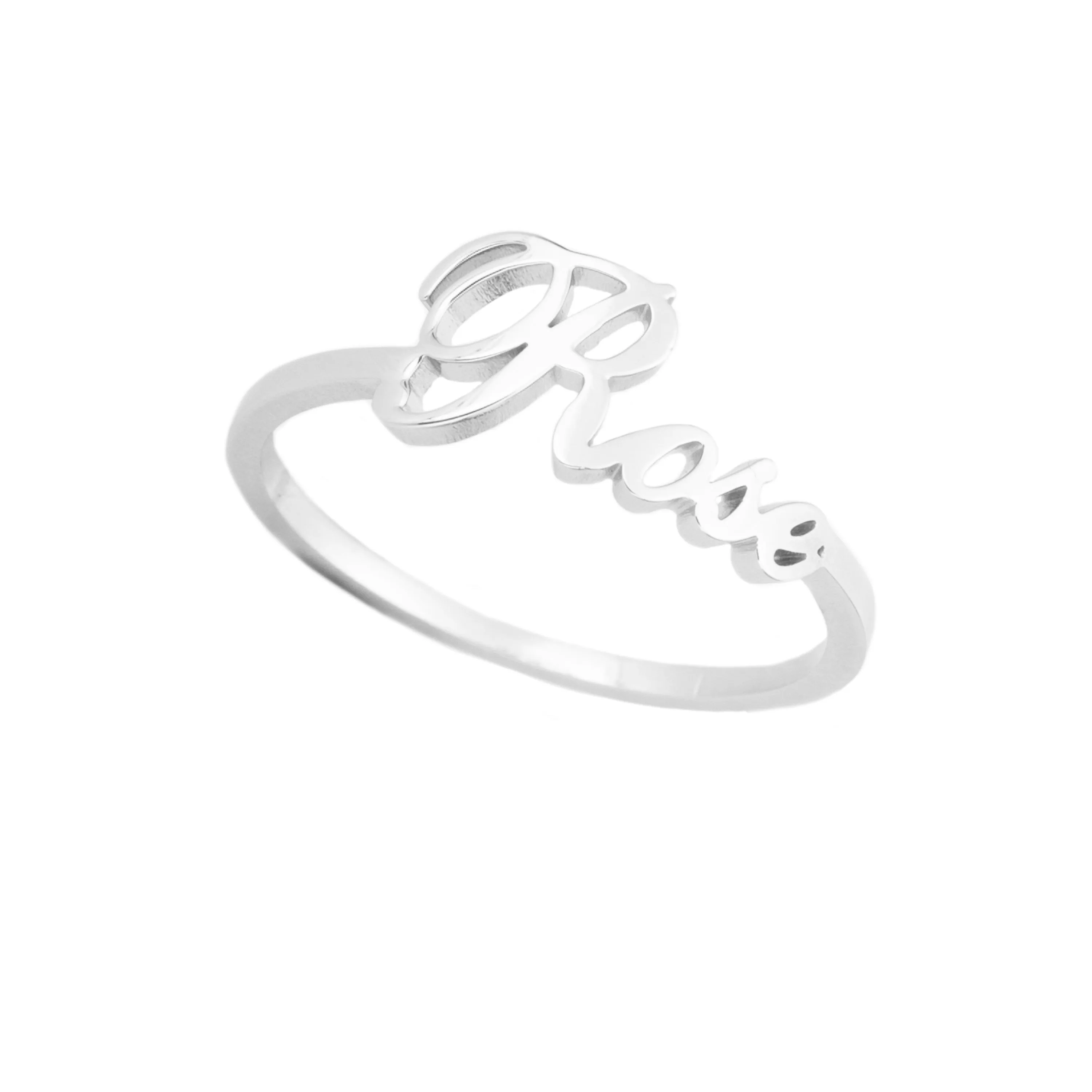 Script Font Name Ring