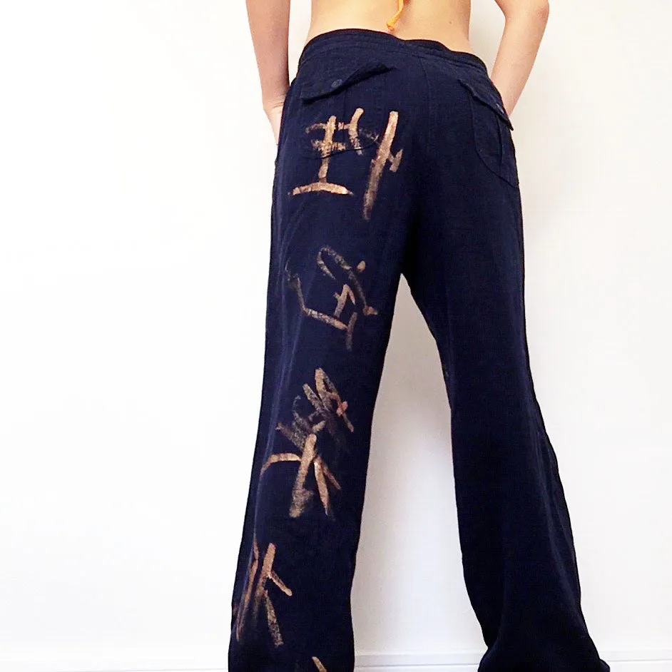 SHIMMER CHARACTER NAVY TROUSERS