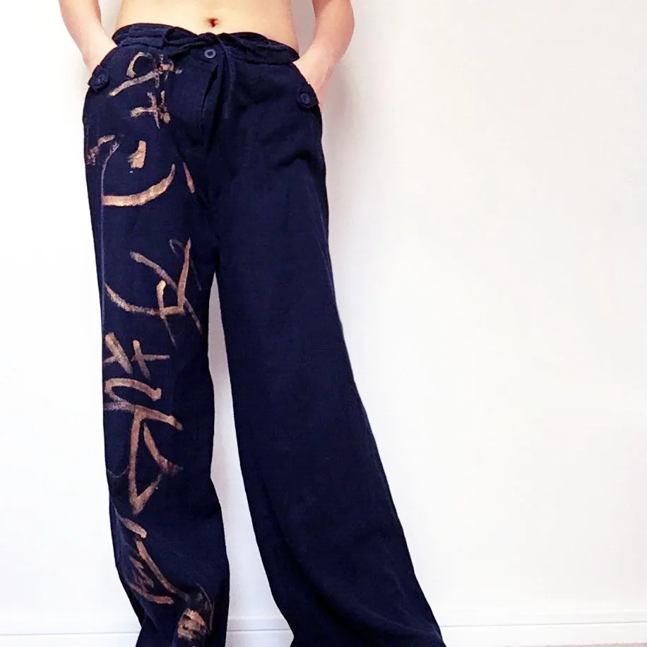 SHIMMER CHARACTER NAVY TROUSERS