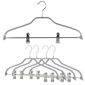 Silhouette, 40-FK, Pant Bar with Two Clips, Silver