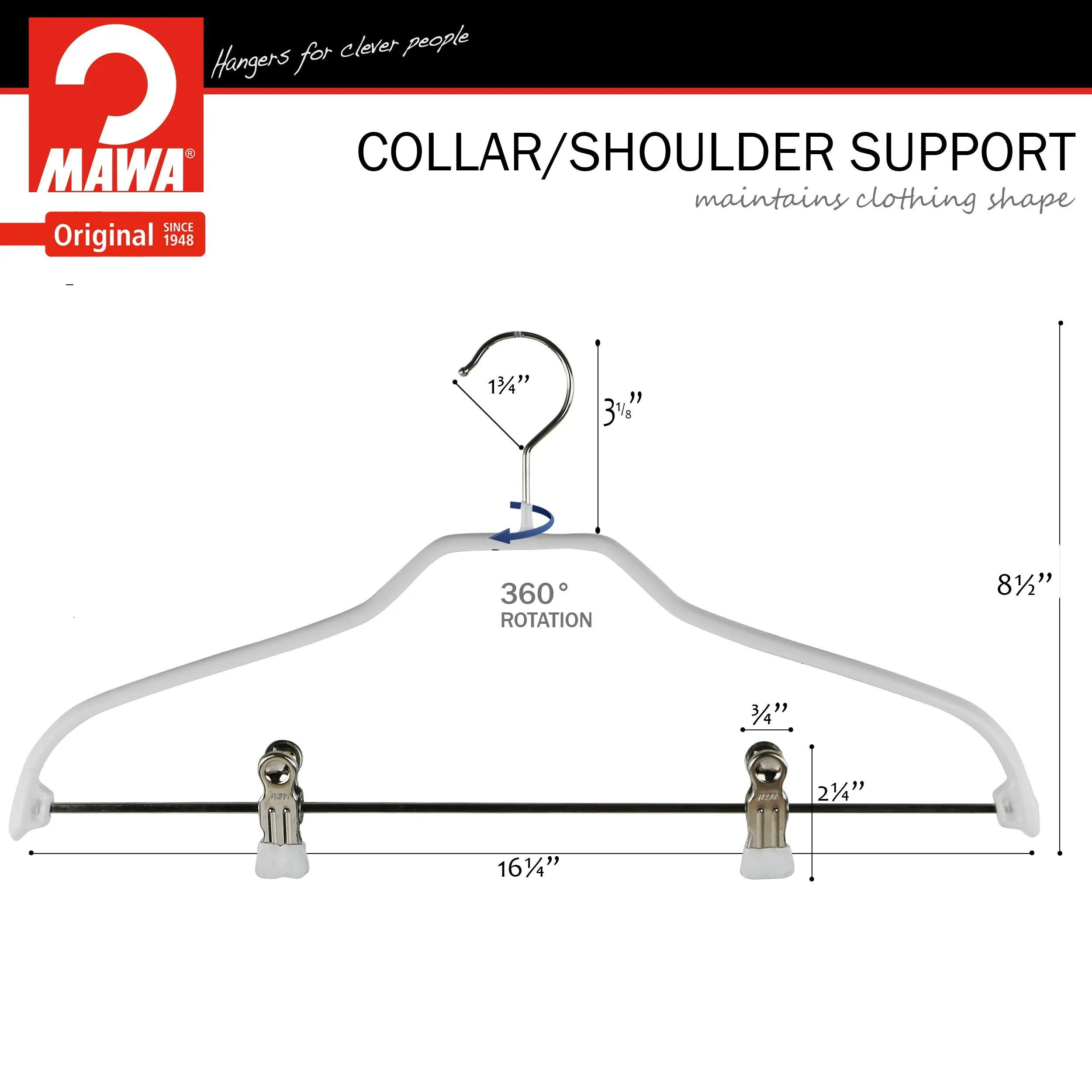 Silhouette, 40-FK, Pant Bar with Two Clips, White