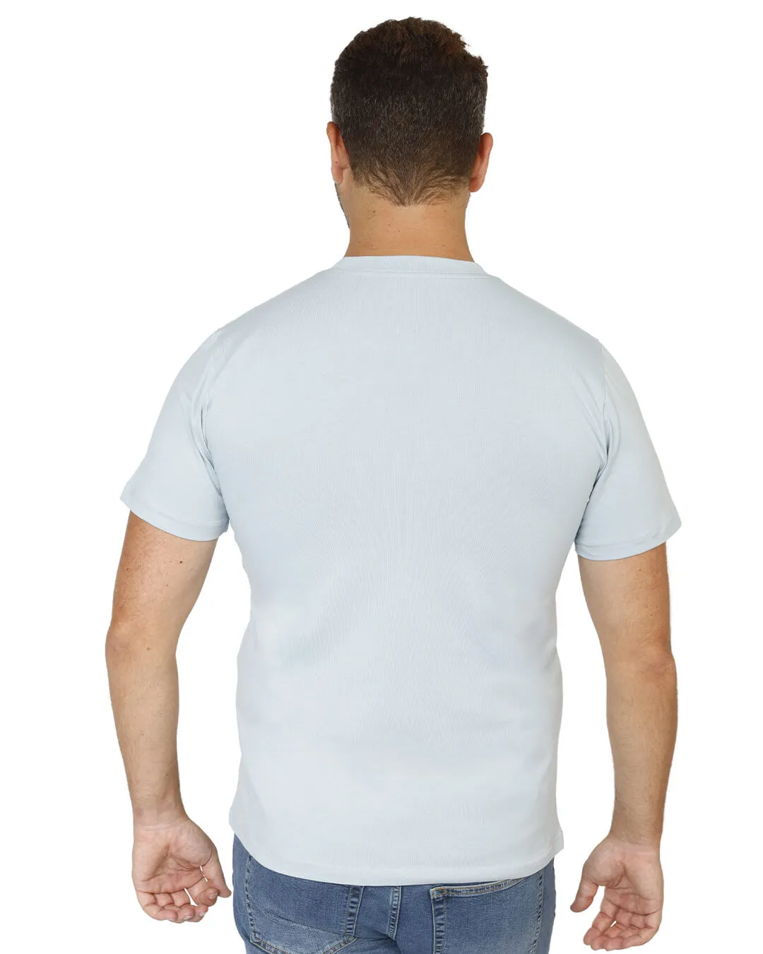 Sky Blue Cotton Crew Neck T-Shirt