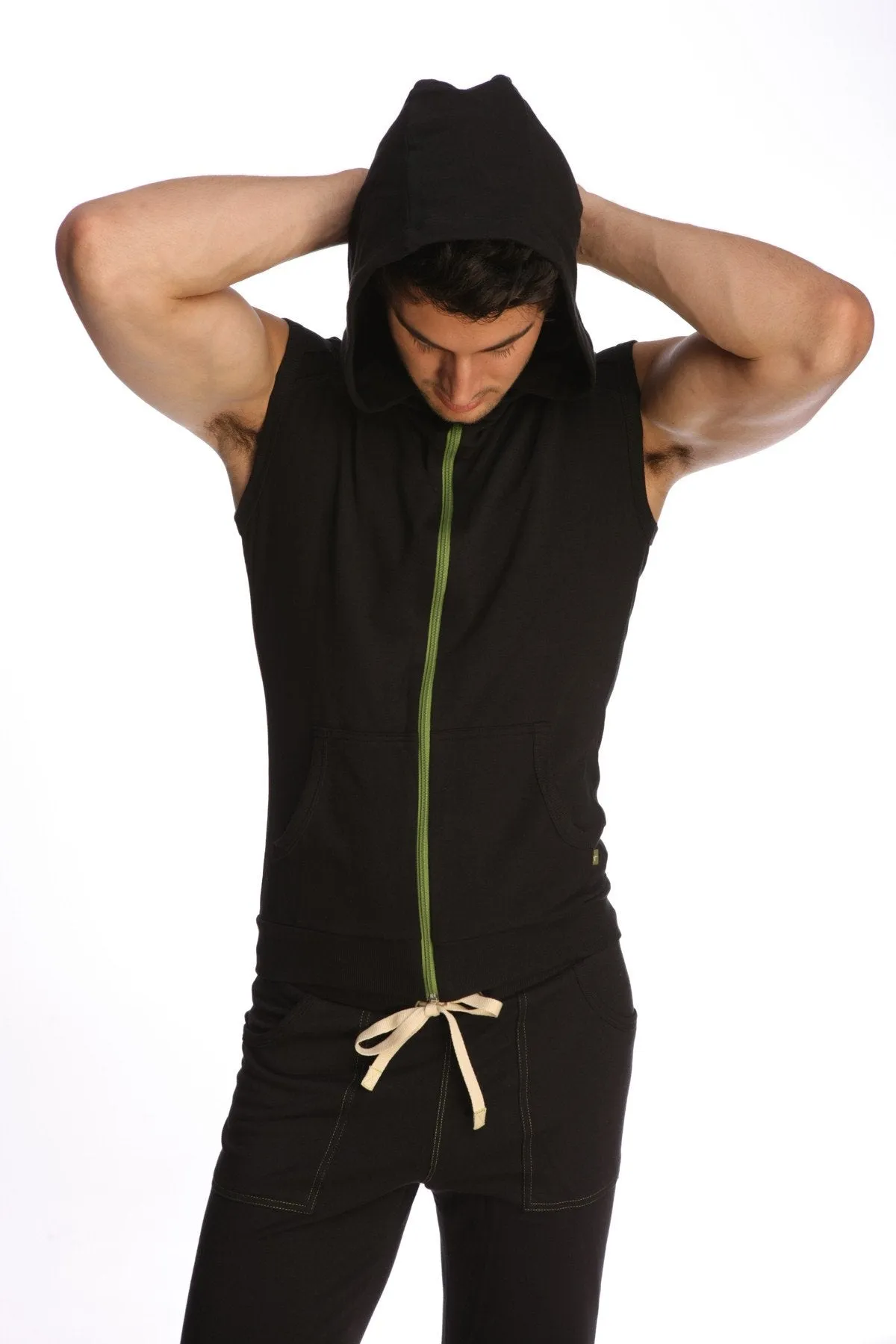 Sleeveless Yoga Hoodie (Black)