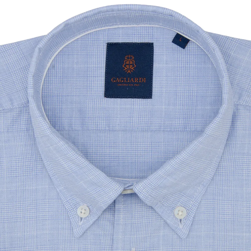 Slim Fit Sky Blue Cotton Button Down Shirt