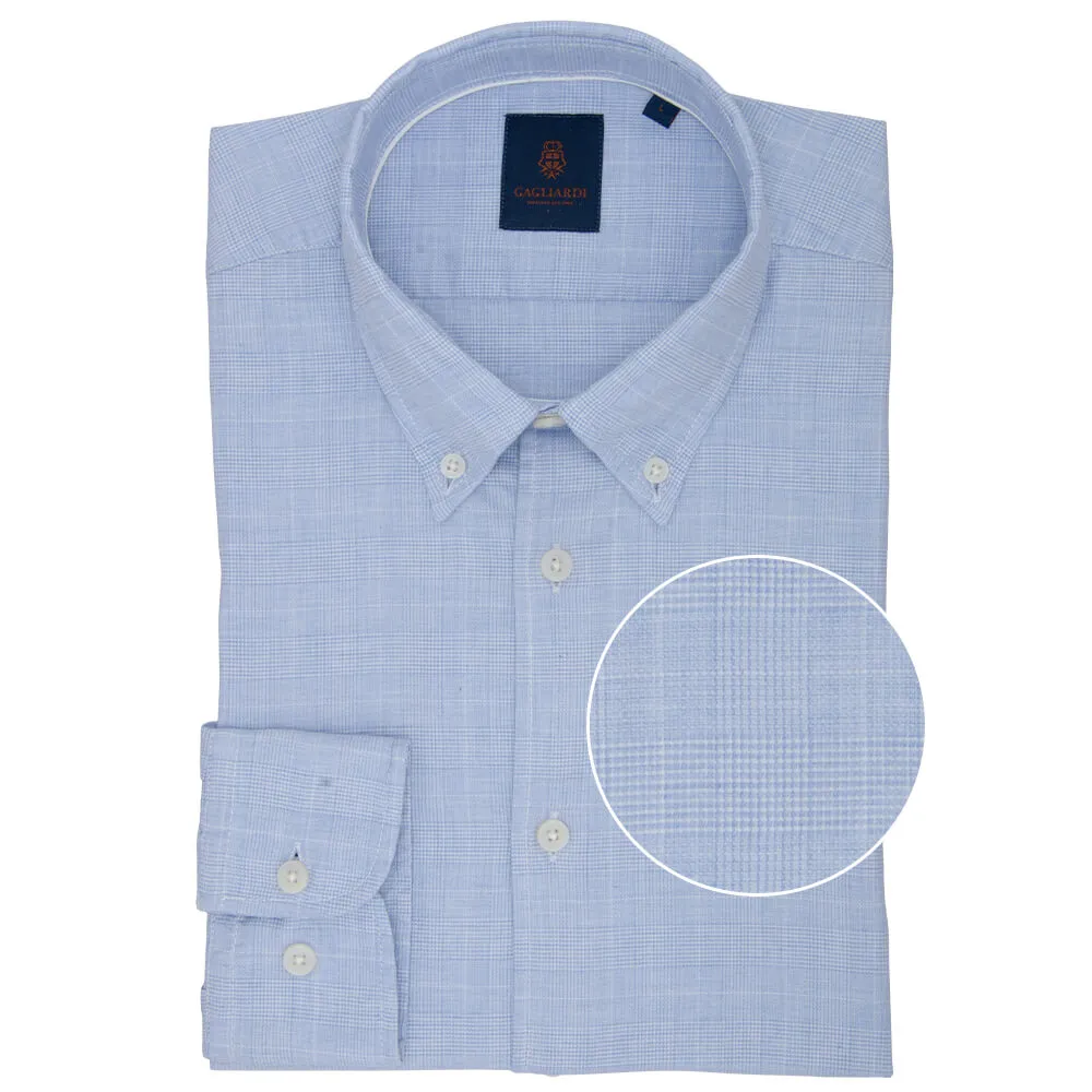 Slim Fit Sky Blue Cotton Button Down Shirt