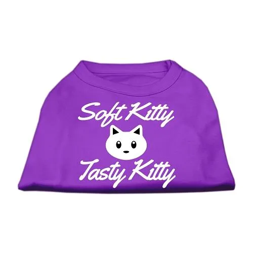 Softy Kitty, Tasty Kitty Screen Print Dog Shirt Purple XS (8)