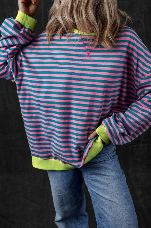 Stripe Oversized Sweatshirt