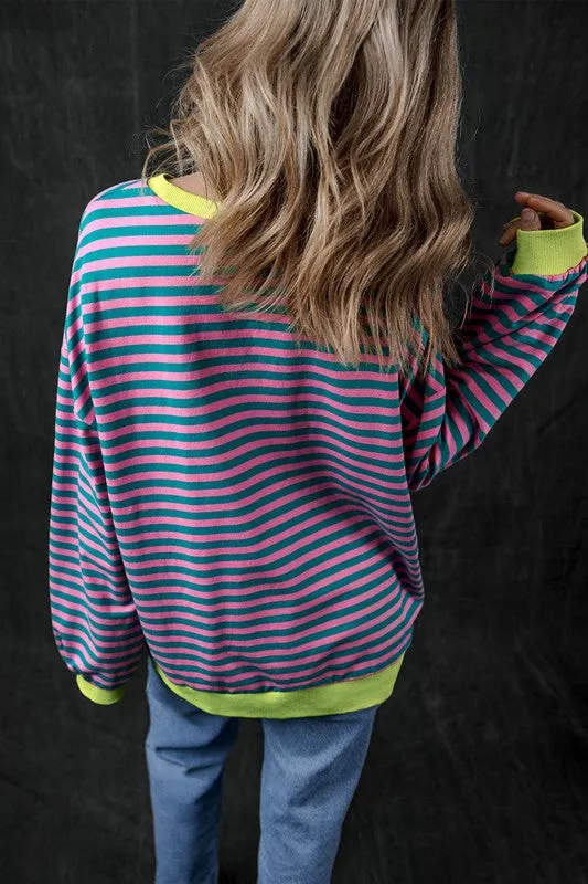 Stripe Oversized Sweatshirt