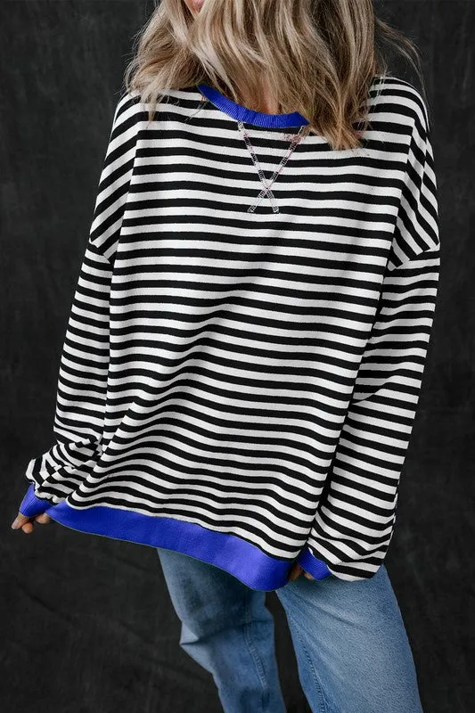 Stripe Oversized Sweatshirt