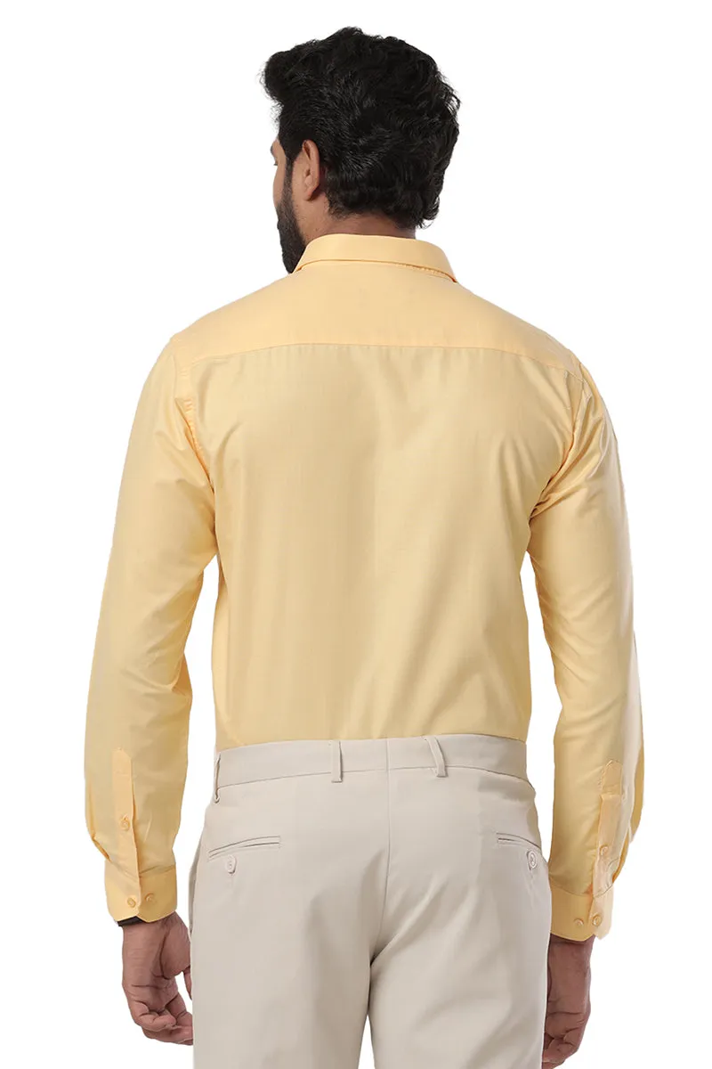 Super Soft -Light Yellow Formal Shirts for Men | Ariser